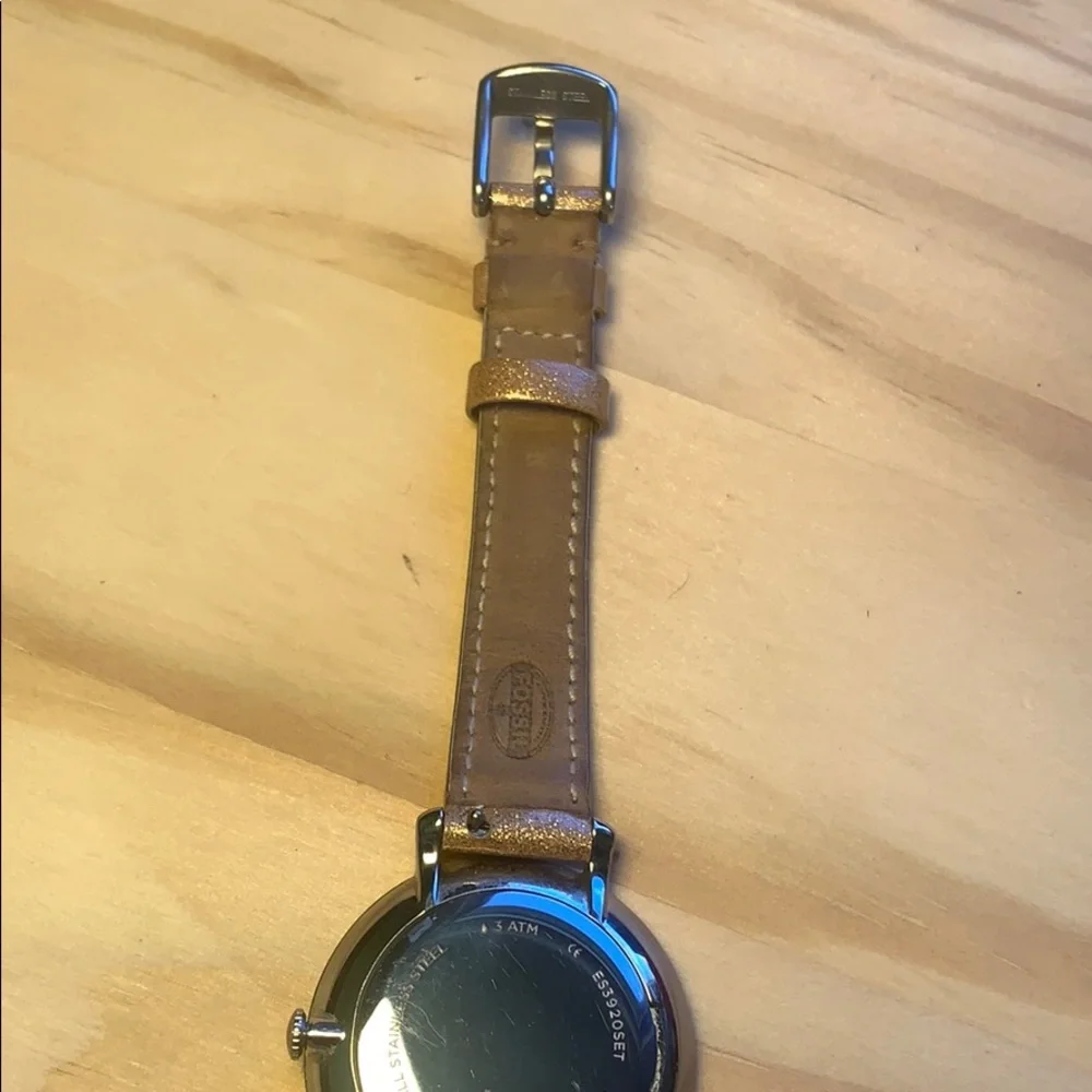Fossil es3920set date watch leather band classic